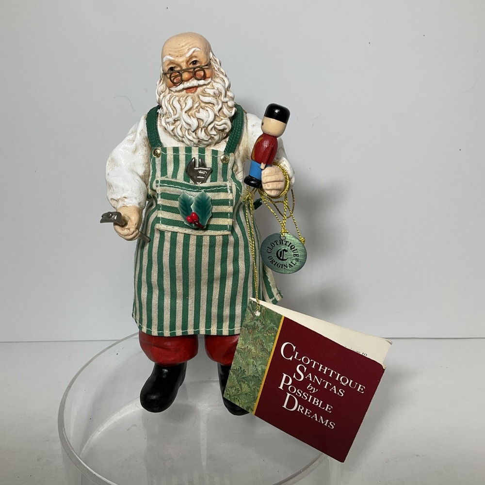1993 Clothtique By Possible Dreams Working Santa Figure/Ornament 7 in.‎ No Box